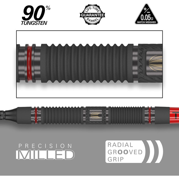 Приціл Softdarts, 90 вольфрам, червоний/чорний, 20 г, ствол 10