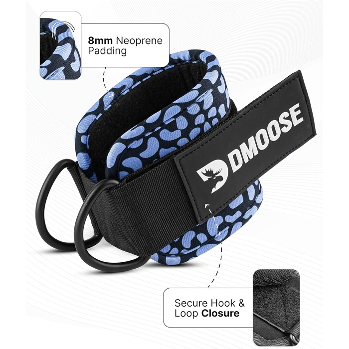 DMoose Фітнес-манжети для ніг на кабельній тязі, універсальні фіксатори для кікбеків та тренувань, регульовані щиколотки для тренажера, аксесуари для жінок і чоловіків, пара