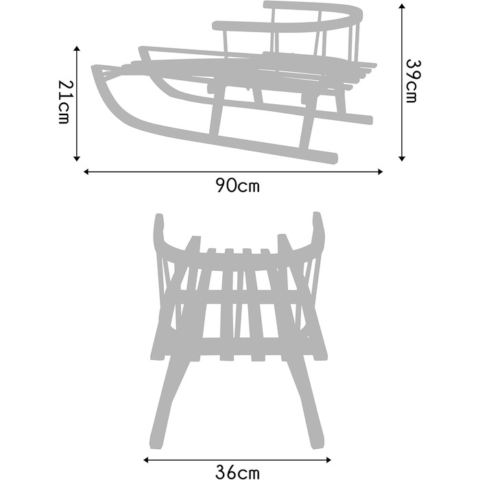 Санки Prime Garden PINNO Classico Premium зі спинкою та мотузкою