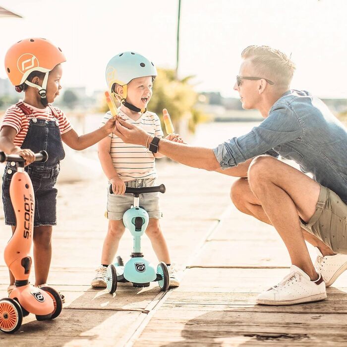 Дитячий шолом Scoot and Ride з регульованими ремінцями, матовим покриттям, розмір XXS, LED-ліхтарем і флісовою підкладкою