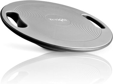 З ручкою та нековзною поверхнею Wobble Board Balance Board Ø 40cm - Ø 41cm, більш барвистий для вашої стабільності та тренування всього тіла (срібло - стандарт 40 см, пластикова дошка для коливань), 4All Balance Board inc, Wobble Board Sport