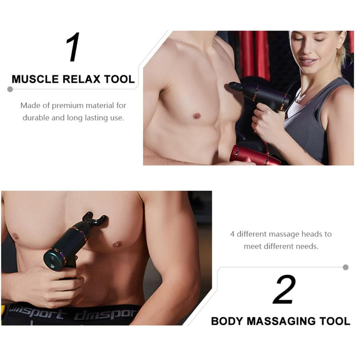 Масажер Healvian Fascia Gun, портативний пістолет, набір, чорний