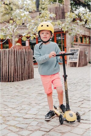 Дитячий шолом Scoot and Ride з регульованими ремінцями, матовим покриттям, LED-підсвіткою та м’якою флісовою підкладкою, розміри S/M