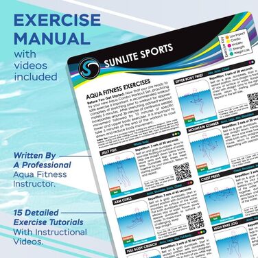 Sunlite Sports набір гантелей з EVA-піни для аквааеробіки, водні гантелі, м'який пояс для плавання, для водної гімнастики, акватерапії, фітнесу у басейні