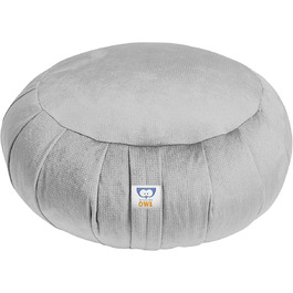 Подушка для медитації Sensory Owl Zafu Yoga Cushion з оксамиту 100 м'який оксамит гречана оболонка наповнювач кругла висота сидіння 18 см 35 лаванда (срібло)