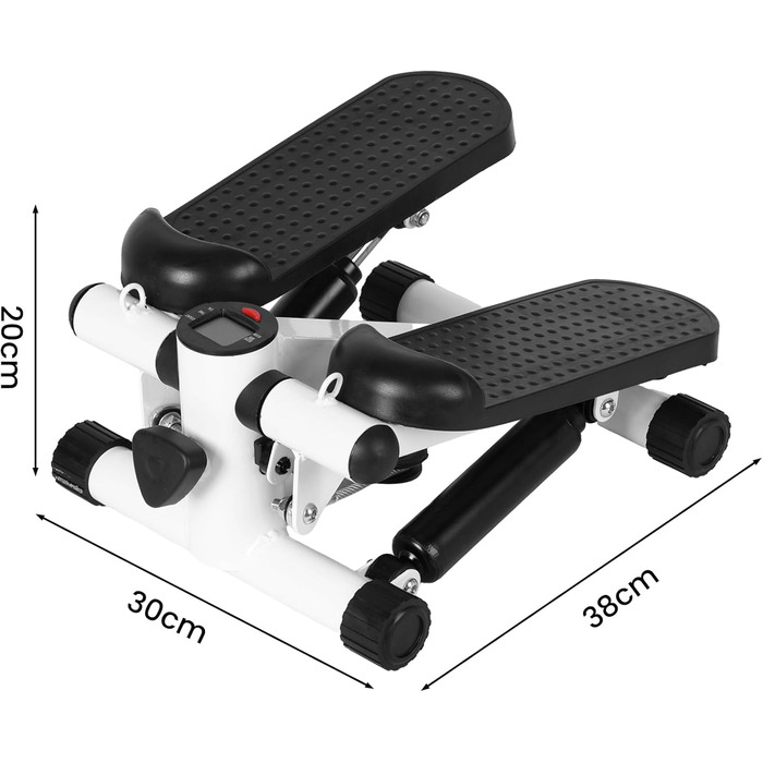 Міні-степпер для дому з силовими мотузками, домашній степпер і міні-еліптичний тренажер з багатофункціональним РК-дисплеєм, тренажер 2 в 1, тренажер для ніг/рук, домашні фітнес-вправи