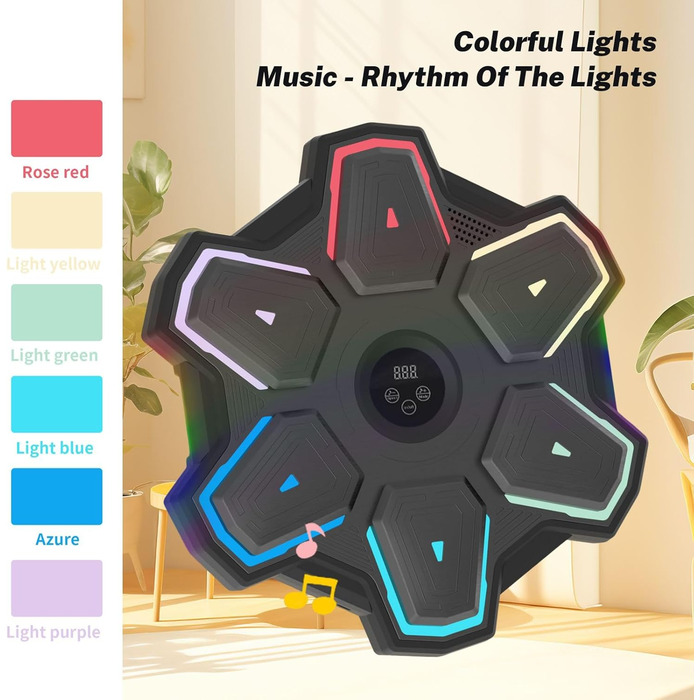 Боксерська машина Lifetter, Bluetooth, LED, 9 режимів, Чорний