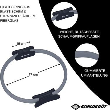 Кільце для пілатесу Schildkrt, кільце для фітнесу, тренажери для основних тренувань, діаметр 37 см, зелений і сірий (сірий, 960233)