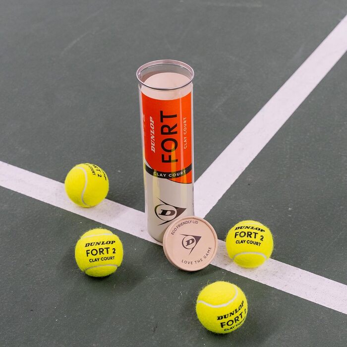 Тенісні м'ячі Dunlop Fort Clay Court для ґрунтових кортів, 4 шт, професійні