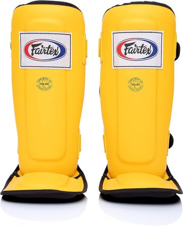 Щитки для гомілки Fairtex SP3 жовті, M - високоякісні та легкі