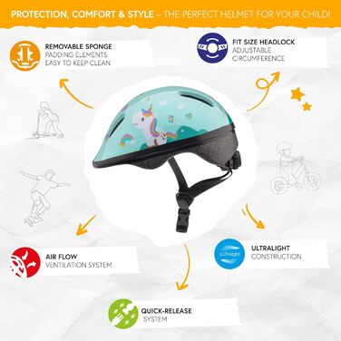 Дитячий велосипедний шолом meteor Pony XS 44-48 см для дівчаток, легкий та міцний, для катання на велосипеді та скейті, для дітей від 1 року