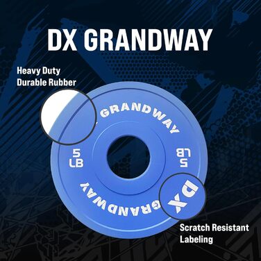 Пластини DX Grandway Fitness 1.25LB-5LB Olympic (2.3 кг, синій)