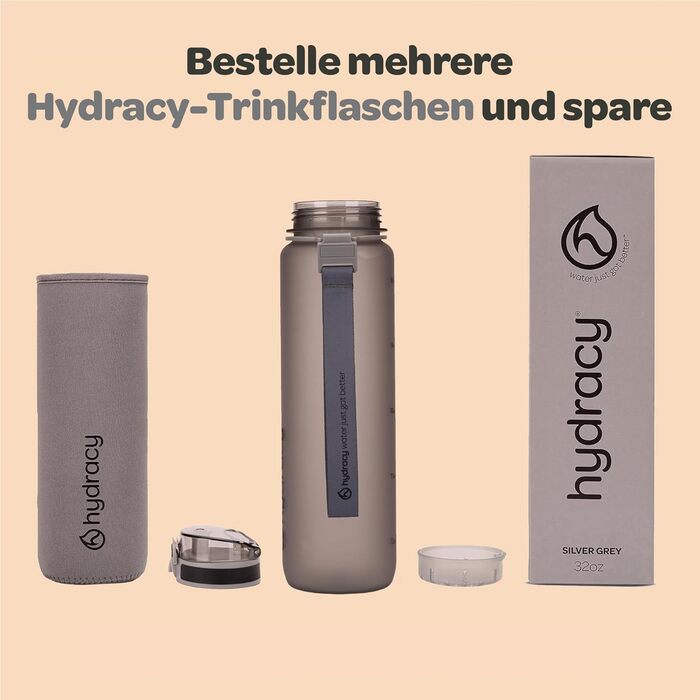 Пляшка Hydracy 1 л без BPA з фрукт. вставкою, позначкою часу, герметична