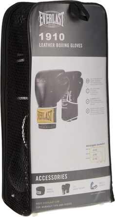 Боксерські рукавички Everlast 1910 Класичні чорні 16 унцій