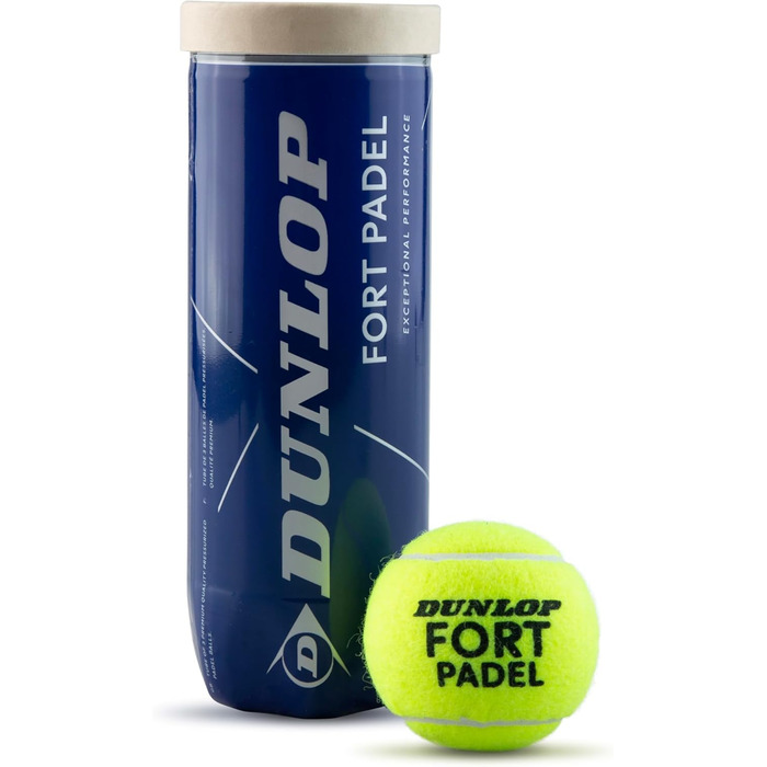 Падель м'ячі Dunlop Fort Padel для турнірів, FIP сертифіковані, 3 шт.