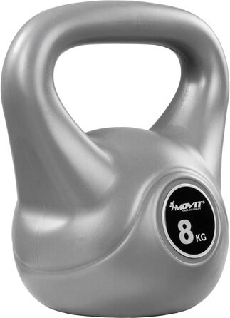 Гиря MOVIT BASIC GREY 1-20 кг з полімерним покриттям, безпечна, для фітнесу, сіра