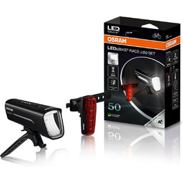 Набір велосипедних LED-ліхтарів OSRAM Race 100, акумуляторні, передній і задній ліхтар зі стоп-сигналом, StVZO, 3 режими яскравості, 50 люкс