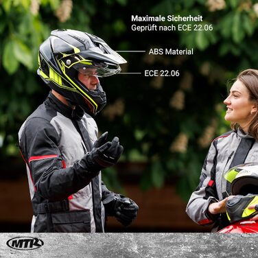 Мотошолом інтегральний TR SX-1 Evo Cross, ECE 22.06, сонцезахисний козирок, вентиляція, чорний/неон-жовтий/сірий, XL