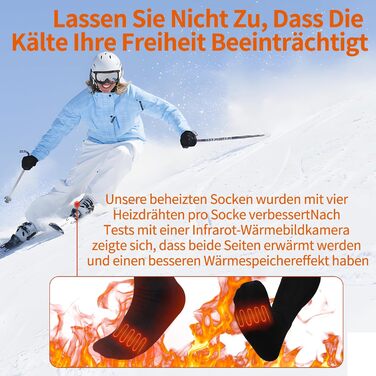 Шкарпетки з підігрівом USB 4000 мАг, 3 режими, до 55C для зимового відпочинку