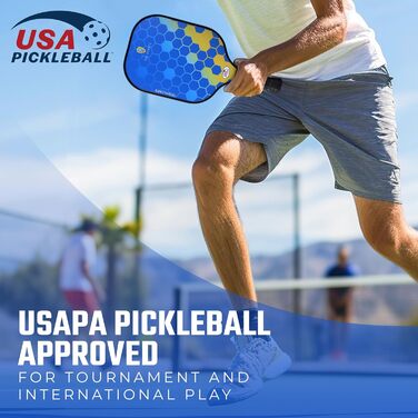 Набір для піклболу TKG Sports з карбону, 2 ракетки USAPA, 4 м'ячі (2 для залу, 2 для вулиці), 2 охолоджуючі рушники, сумка, для дорослих і підлітків