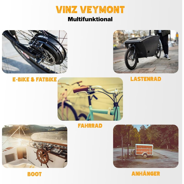 Ланцюговий замок для велосипеда VINZ Veymont 120 см, загартована сталь, ART 2, для електровелосипеда, синтетична оболонка