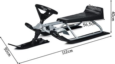 Санки рульові COSTWAY з гальмами, канатом, до 75 кг, від 4 років