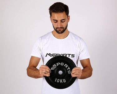 Гантелі MSPORTS Weight Plates Professional 100 чавун 5-30 кг (2 x 10 кг - чорна)