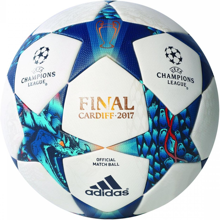 Футбольний м'яч adidas Finale Cardiff для дорослих, біло-синій, розмір 5