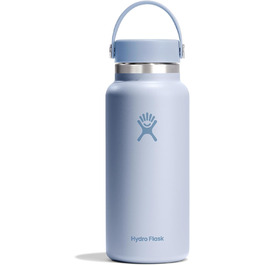 Термобутилка HYDRO FLASK Wide Mouth 946 мл із нержавіючої сталі для води, ізольована спортивна пляшка з герметичною кришкою Flex Cap, придатна для миття в посудомийній машині, Surf
