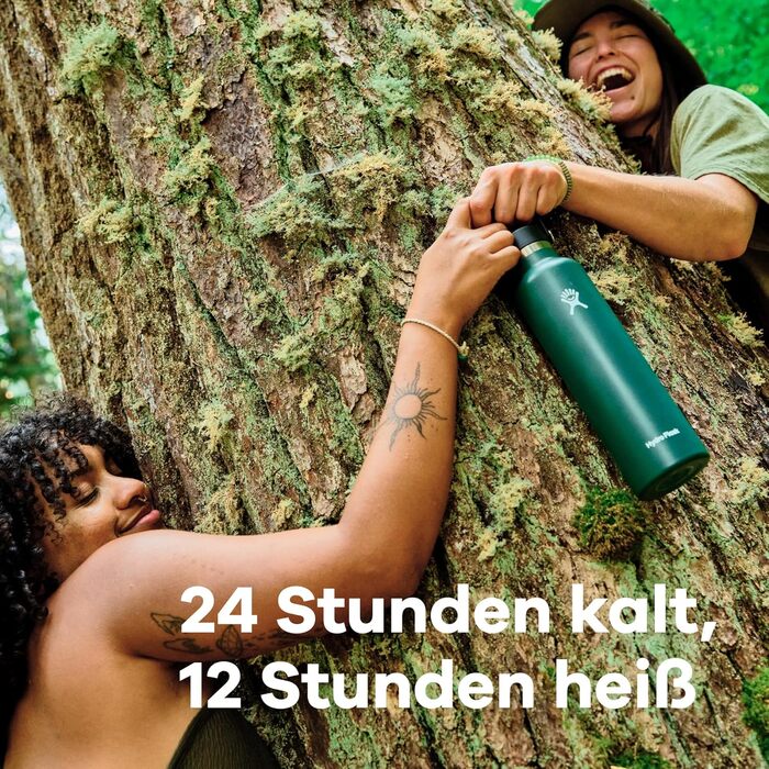 Термобутилка HYDRO FLASK Standard Mouth 621 мл із нержавіючої сталі, ізольована спортивна пляшка з герметичною кришкою Flex та ручкою, для води, підходить для посудомийної машини, Agave