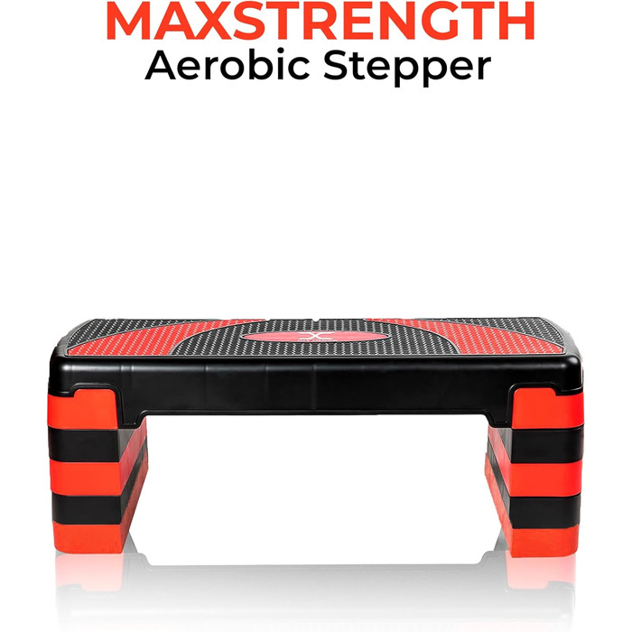 Степпер MAXSTRENGTH, регульований, не ковзає, червоний/чорний