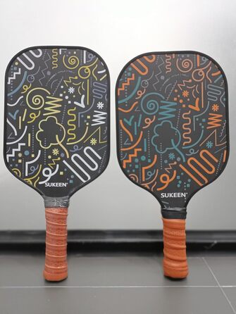 Набір ракеток Sukeen Pickleball з 2 шт. , Набір піклболу зі скловолоконною поверхнею з ракеткою для піклболу, Набір веслувальників для чоловіків і жінок Pure Graffiti