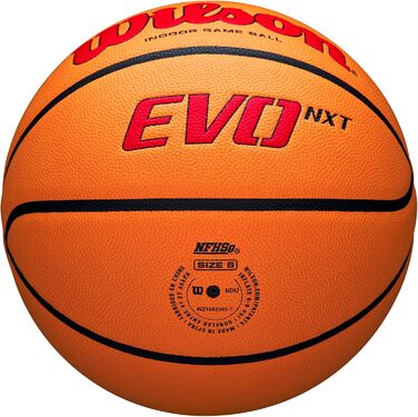 Офіційні баскетбольні м'ячі WILSON NCAA Evo NXT у приміщенні, розміри 6 і 7 розмір 7 - 29.5 (червоний/помаранчевий, розмір 6 - 28.5')