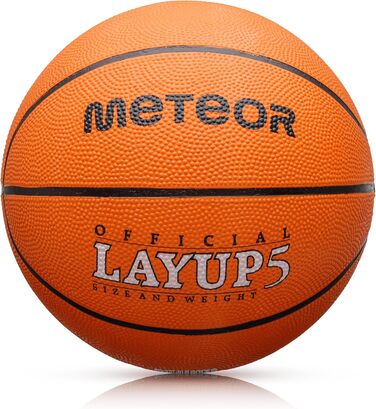 Дитячий міні-баскетбольний м'яч meteor Layup Розмір 5 6 7 Ідеально підходить для молоді Дитячі ручки від 4-8 років Ідеальний баскетбол для тренувань М'який баскетбольний м'яч з чіпкою поверхнею Розмір 5 (Kids) помаранчевий