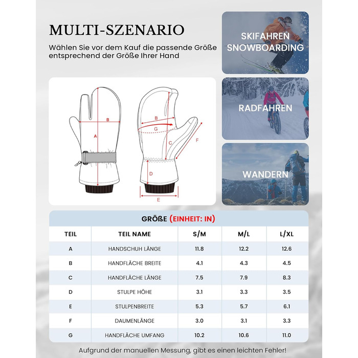 Рукавички Caracaleap 3 пальці водонепроникні чорні (M-L)