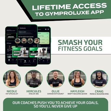 Gymproluxe Оригінальний портативний фітнес-набір – набір еспандерів 90,7 кг для домашнього тренування, чоловіків і жінок, універсальний фітнес-тренажер і пілатес-стик