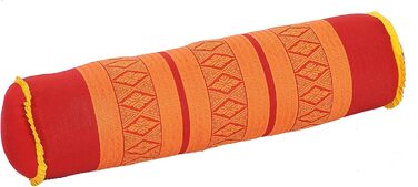 Подушка тайська Handelsturm 50x13 з наповнювачем Kapok Yoga Bolster Yoga Pillow Roll Solid Pillow Roll (тайський візерунок) (червоно-помаранчевий)