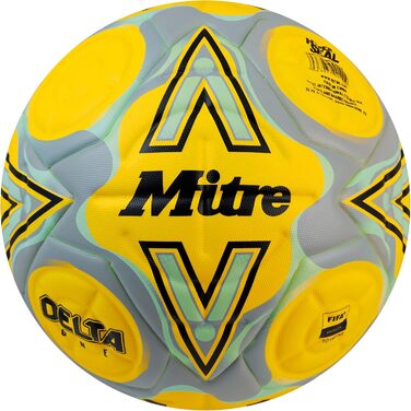 Професійний футбольний м'яч Mitre Delta Max, розмір 5, унісекс, білий/помаранчевий/зелений/золотий, флуоресцентний жовтий