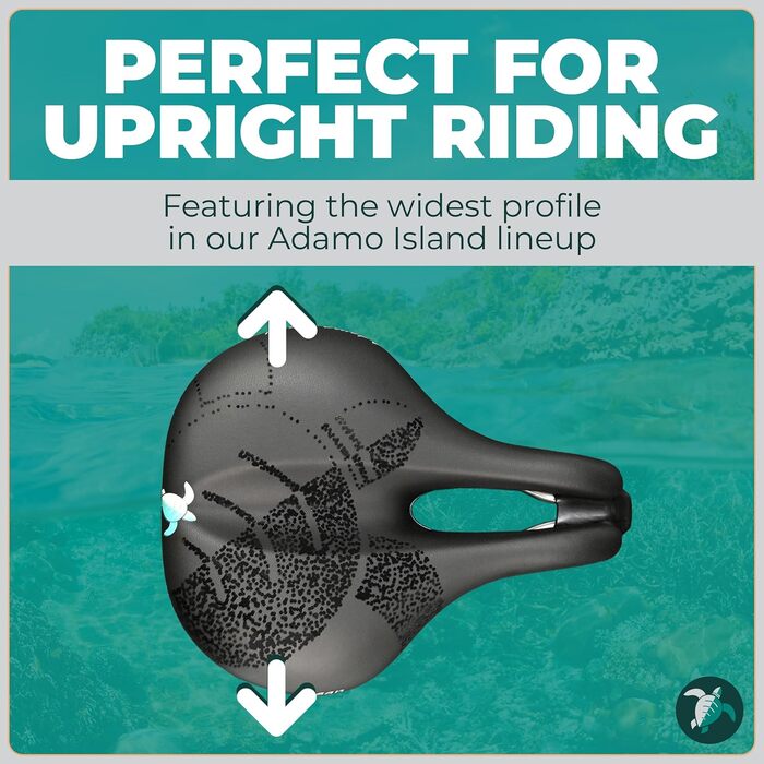 Велосипедне сідло Adamo Island Comfort — анатомічне, з водонепроникним чохлом, для електровелосипедів, спін-байків та тренажерів, зменшує оніміння, для чоловіків і жінок
