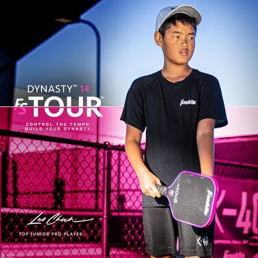 Професійна ракетка для піклболу Franklin Sports FS Tour Series з сирого вуглецевого волокна T700, цілісна конструкція з епоксидною смолою, затверджено USA Pickleball, моделі Dynasty і Tempo, 14/16 мм, сірий, синій, рожевий