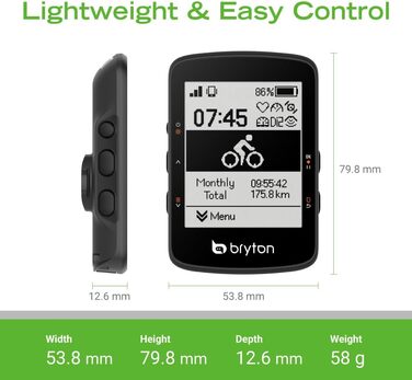 Велокомп'ютер Bryton Rider 460 GPS, 32 год, Bluetooth, ANT, для електровелосипеда