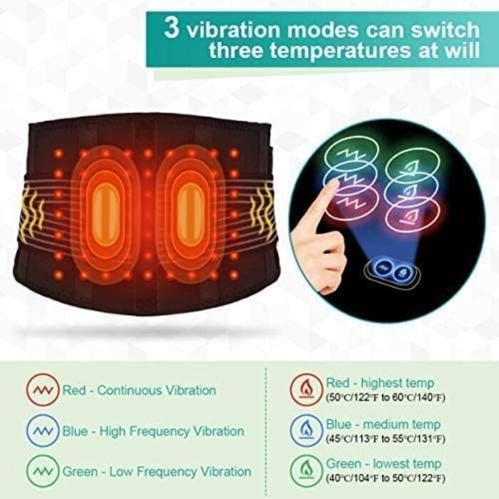 Підігрів вібраційного пояса, підтримка попереку Підігрів талії Пояс для підняття тяги Станова тяга Регульований тренувальний ремінь для станової тяги для чоловіків Жінки (Європейські норми)