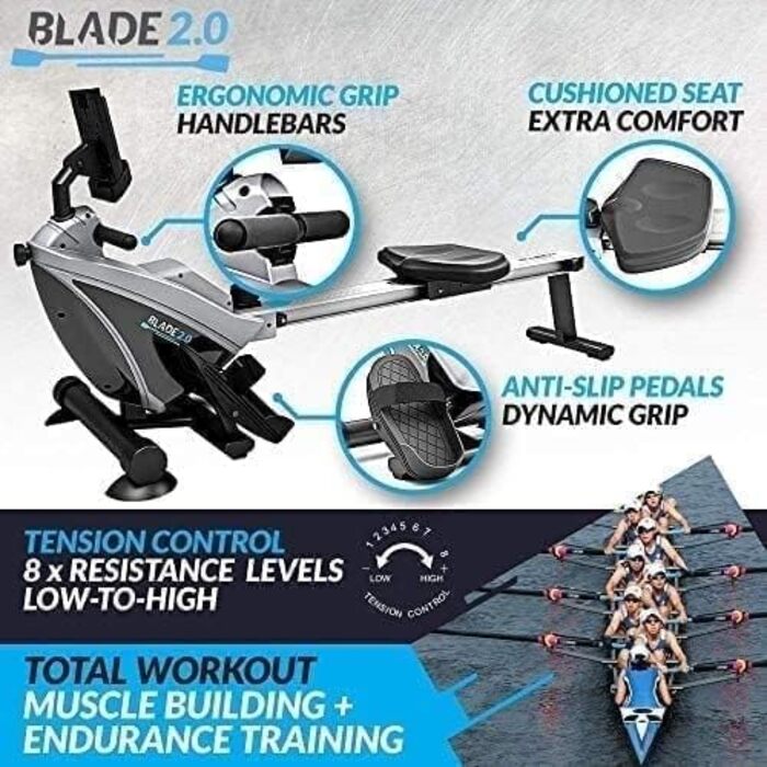 Складаний тренажер Bluefin Fitness BLADE Магнітний РК-консоль Додаток