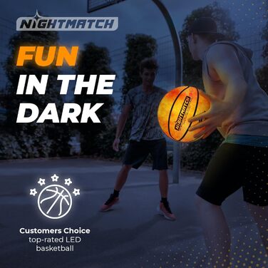 Баскетбольний м'яч NIGHTMATCH LED - розмір 7, водонепроникний, з датчиками