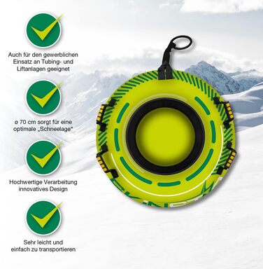 Санна шина SkinStar Cross Prof Snow Tube Ø100 см Green Sled Bob