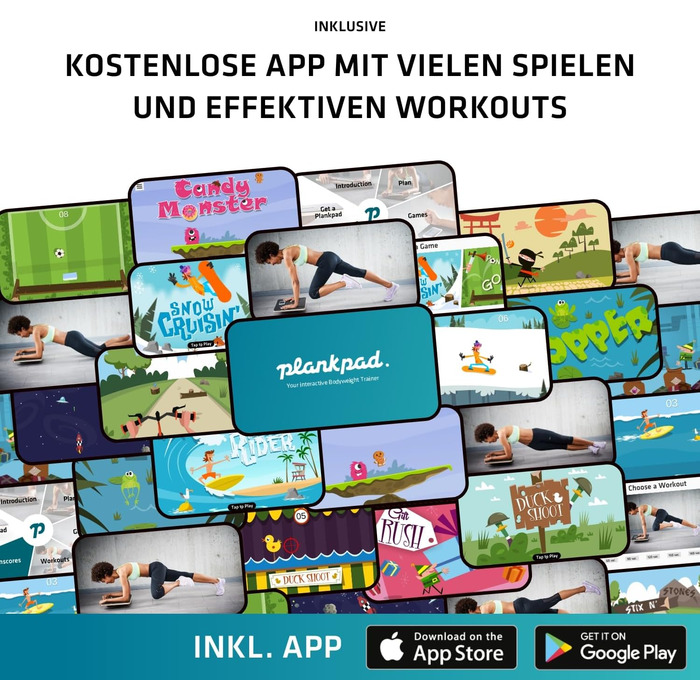 Plankpad PRO – баланс-борд для планки з безкоштовним фітнес-додатком, ігрові тренування для фітнесу та балансу