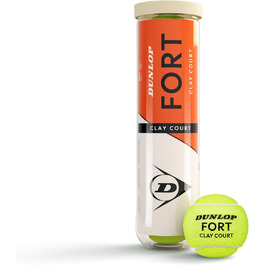 Тенісні м'ячі Dunlop Fort Clay Court для ґрунтових кортів, 4 шт, професійні