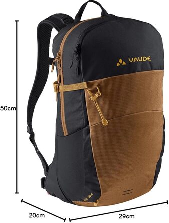 Туристичний рюкзак VAUDE Wizard 18+4, водовідштовхувальний, унісекс, зручна система перенесення, органайзер, чорний/умбра
