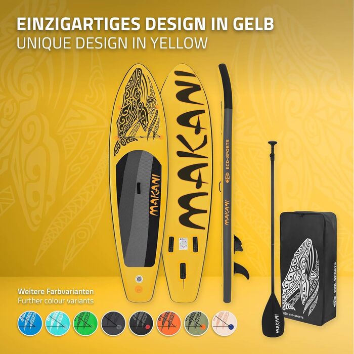 Надувна SUP-дошка ECD Germany Makani 320 см, до 150 кг, алюмінієве весло, комплект аксесуарів, різні кольори