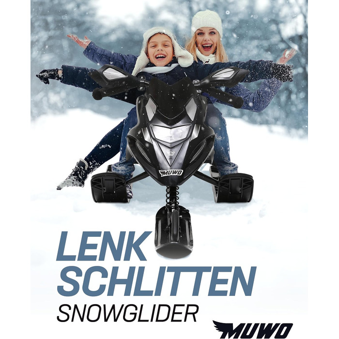 Санки MUWO Snowglider з тросом, ручне гальмо, зелений, для дітей/підлітків